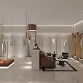 Elegant Modern Women Clothing Store Interior Design With Fine Display Mannequins And Wooden Clothing Racks