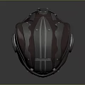 Futuristic Armored Helmet Featuring Mechanical Design Metallic Red Silver Finish And Detailed Components