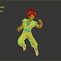 Collectible Action Figure Golden Hair Orange Outfit Blue Belt Fighting Pose Decorative Living Item