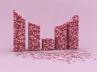 Modern Flush Door with Pink Surface and Smooth Design for Interior Home Decoration 3d model