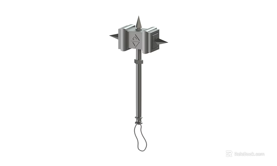 Metal Chandelier With Spiked Decorations Square Structure Slender Rod And Bottom Loop 3d model 