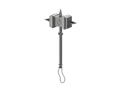 Metal Chandelier With Spiked Decorations Square Structure Slender Rod And Bottom Loop 3d model