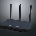 High Speed Wireless Router Three Antennas Gray Design For Stable Home Network 3d model