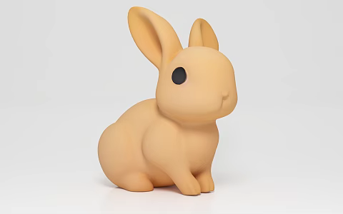 Rabbit Poultry Cartoon Rabbit Cartoon Animal Ornaments Hand-made Doll Toy Decoration Dress-up Props Meichen Animation Game 3d model