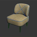 Stylish Textured Fabric Single Sofa With Beige Upholstery Button Detail And Black Legs