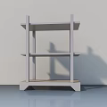 Modern White Multi tier Sturdy Shelf Unit For Home Storage With Sleek Design 3d model