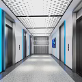 Modern Elevator Hall Elevator Office Corridor Office Building Elevator Car Company Elevator 3d model