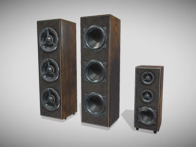High Quality Floor Standing And Bookshelf Speakers With Wooden Finish Modern Design And Multiple Drivers 3d model