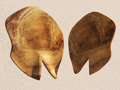 Wooden Leaf Shaped Wall Decor With Natural Grain And Unique Design 3d model