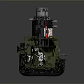Green Mechanical Device With Two Cylindrical Components And Control Panel