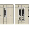 Modern Light Colored Wardrobe with Glass Doors Drawers and Storage Shelves for Clothing Organization