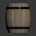 Rustic Wooden Barrel With Metal Hoops Practical Storage Household Item