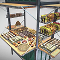 Food For The Hungry Food Stall With Variety Of Pastries Bread Snacks On Display Shelves