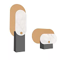 Modern Table Lamps With Marble Shade Gold Mesh And Black Base Design