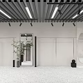 Elegant Modern Clothing Store Interior With Clothing Racks Mirrors And Lighting