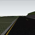 Road Facilities Design With Parking Lot Greenery Trees And Vehicles