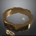 Shiny Golden Ring With Irregular Surface Texture And Unique Design For Daily Use 3d model