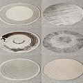 Round Rugs with Various Patterns and Neutral Tones for Home Decoration 3d model