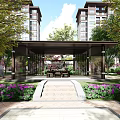Residential Landscape Featuring High Rise Buildings Lush Greenery and Walking Paths