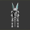 Futuristic Mechanical Wolf With Silver Metallic Body And Blue Transparent Ears
