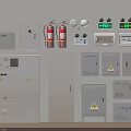Industrial Control And Safety Equipment With Control Panels Fire Extinguishers Alarms Meters And Distribution Boxes