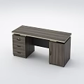 Office Desk with Wooden Surface Drawers and Cabinet for Modern Office Workspace