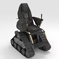 All Terrain Tracked Mobility Chair With Black Cushioned Seat And Armrests