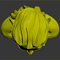 3D Cartoon Style Elf Character Bust Model With Red Hair Green Eyes And Pointed Ears