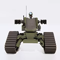 Green Tracked Weapon System With Cannon And Mechanical Sensor Lego Model 3d model