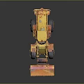 Yellow Heavy Duty Construction Loader With Front Bucket And Large Tires