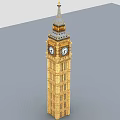 Big Ben Clock Tower Architectural Elements With Clock Faces And Gothic Details