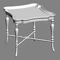 Elegant Classical Wooden Side Table With Gold Accents Black Legs And Crossed Stretchers