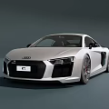 Silver Audi R8 Two Door Sports Car With Sleek Exterior And Alloy Wheels