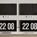 Television Screens With Different Display Modes Time Showing And Button Controls
