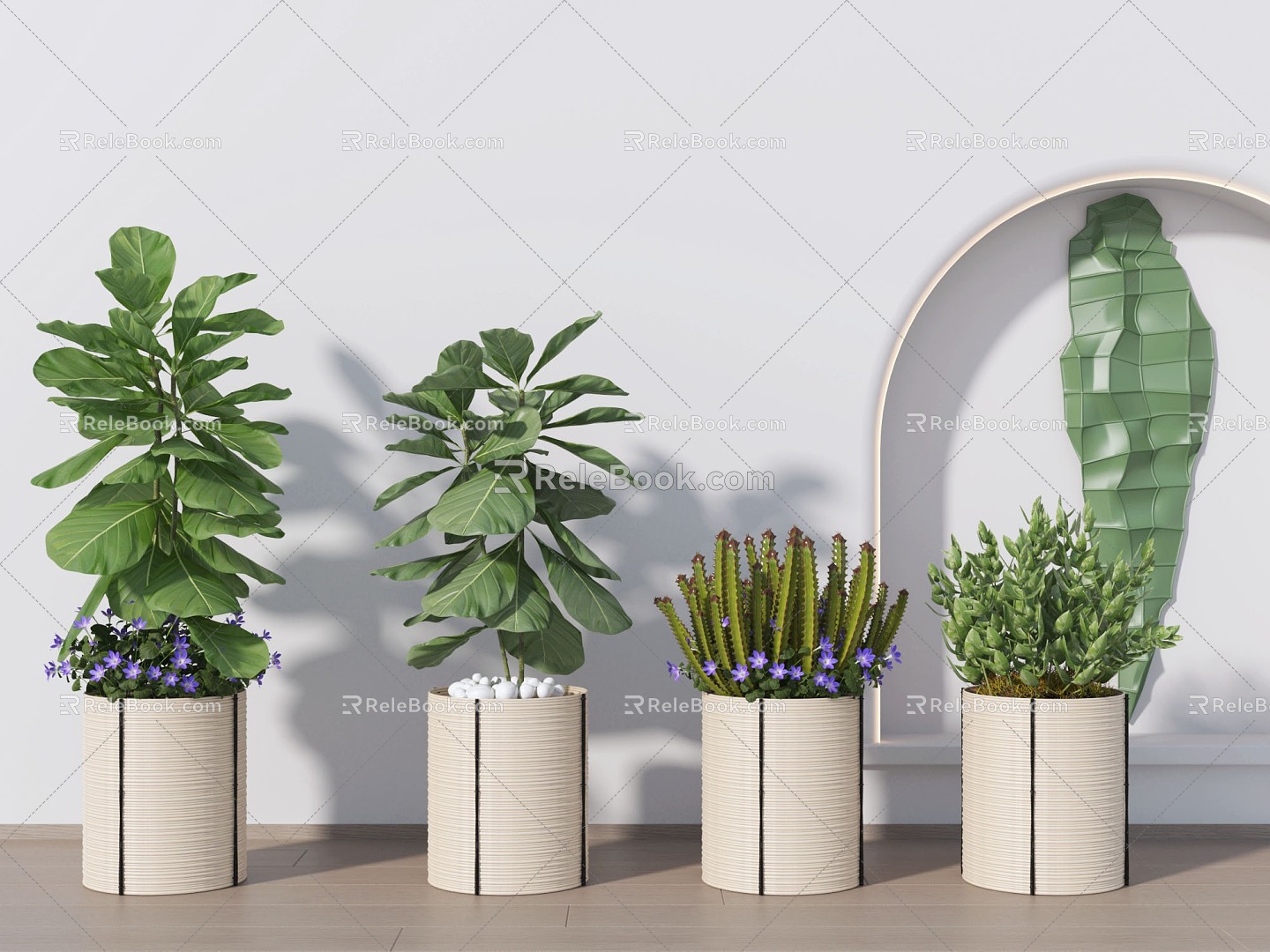 Modern Green Plant Potted Big Leaf Plant 3d model