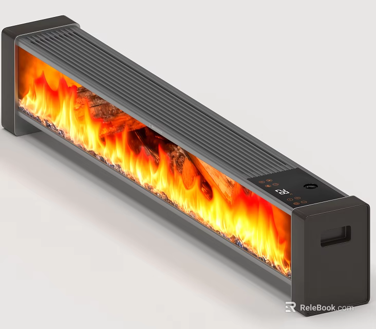 Modern Electric Fireplace With Realistic Flame Effect And Efficient Heating Function 3d model