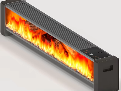 Modern Electric Fireplace With Realistic Flame Effect And Efficient Heating Function 3d model