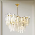 Elegant Crystal Feather Chandelier With Gold Frame For Modern Luxurious Interior Lighting