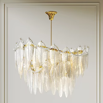 chandelier glass chandelier leaves chandelier 3d model