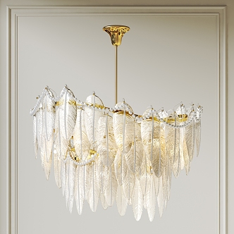 chandelier glass chandelier leaves chandelier 3d model