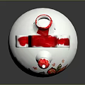 White Vase With Red Green Floral Patterns Red Handle And Base