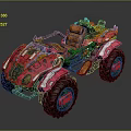 Terrain Ideal For Off Road ATV With Pink Orange Body And Large Tires