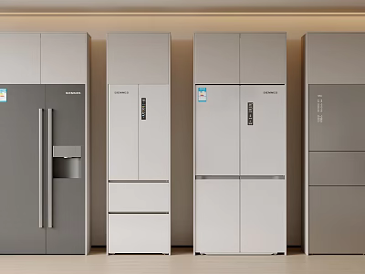 Modern Refrigerators With Sleek Design And Various Styles For Home Use 3d model