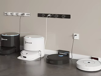 Modern sweeping robot 3d model