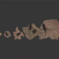 Different Shaped Wooden Pillars With Stone Bases Natural Rustic Texture Decorative Art