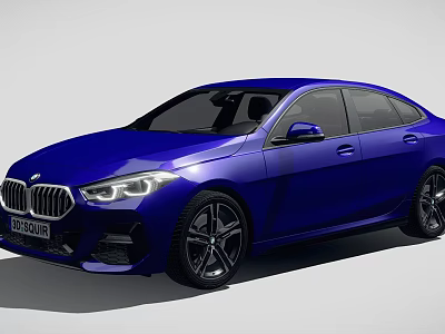 Blue BMW Modern Sedan With Sleek Body And Alloy Wheels Design 3d model