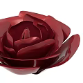 Red Rose Decorative Ornament With Shiny Layered Petals And Glossy Surface