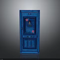 Vintage Blue Wooden Door Furniture With Pink Flowers And Decorative Panels