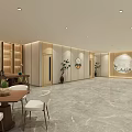 SPA Sauna Room With Wooden Elements Massage Bed Small Table Chairs And City View Window