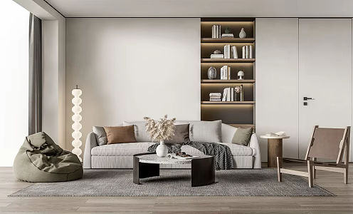 Modern sofa coffee table combination 3d model